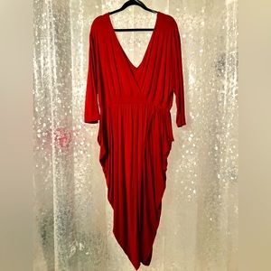 3/4 sleeve V-neck Cocoon Dress